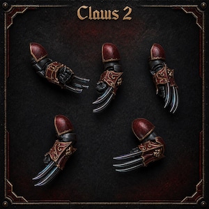 Crimson Lords - Claws #2 - 16k Resin - GreyTide Studio - Blood / Space Warriors / Bitz / Tabletop / Wargaming / Grimdark image 1