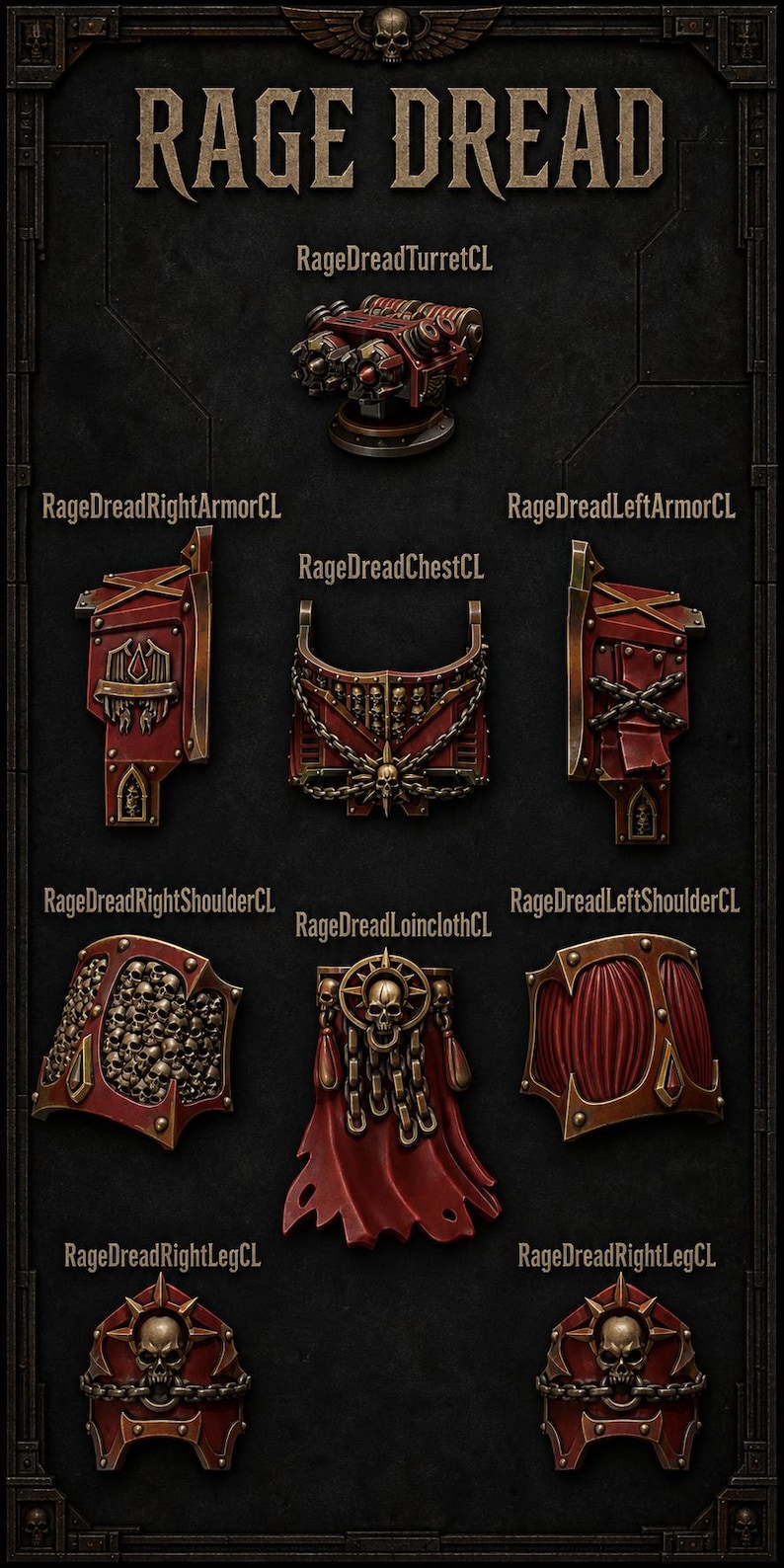Crimson Lords - Rage Ancient Armor - 16k Resin - GreyTide Studio - Blood / Space Warriors / Bitz / Tabletop / Wargaming / Grimdark image 1