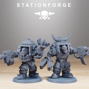Orks Orkaz Steelbrutes | Station Forge 16k Resin Miniatures | 28mm 32mm Tabletop Wargaming | Unpainted image 7