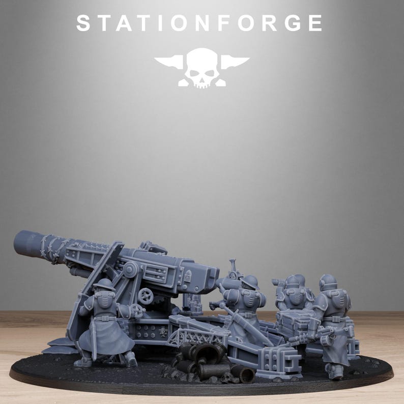 Royal Guard Artillery | Station Forge 16k Resin Miniatures | 28mm 32mm Tabletop Wargaming | Unpainted image 4