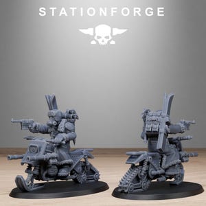 Motociclistas de nieve de la Guardia Gélida / Miniaturas de resina Station Forge 16k / 28 mm 32 mm para juegos de mesa / Sin pintar imagen 5