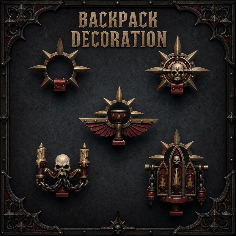 Crimson Lords – Rucksackverzierung – 16k Resin – GreyTide Studio – Blood / Space Warriors / Bitz / Tabletop / Wargaming / Grimdark Bild 1
