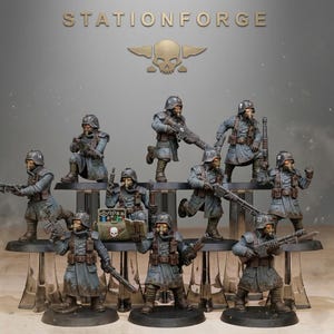 Militants | Station Forge 16k Resin Miniatures | 28mm 32mm Tabletop Wargaming | Unpainted image 1