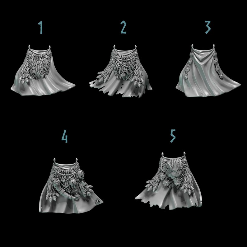 Primal Hounds - Termi Cloaks - 16k Resin - GreyTide Studio - Wolves / Space Warriors / Bitz / Tabletop / Wargaming / Grimdark image 2