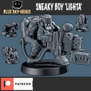 Sneaky Boy Lighta - Orc Character - 16k Resin - Blue Sky Minis - Orcs / Tabletop / Wargaming / Grimdark image 2