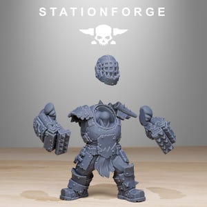 Orks Orkaz Smashers | Station Forge 16k Resin Miniatures | 28mm 32mm Tabletop Wargaming | Unpainted image 3