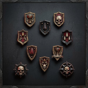 Crimson Lords - Decoración de hombreras - Resina 16k - GreyTide Studio - Sangre / Guerreros Espaciales / Piezas / Juegos de Mesa / Wargaming / Grimdark imagen 1