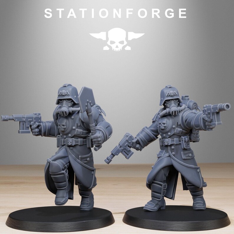 Grimguard Bombardiers | Station Forge 16k Resin Miniatures | 28mm 32mm Tabletop Wargaming | Unpainted image 4