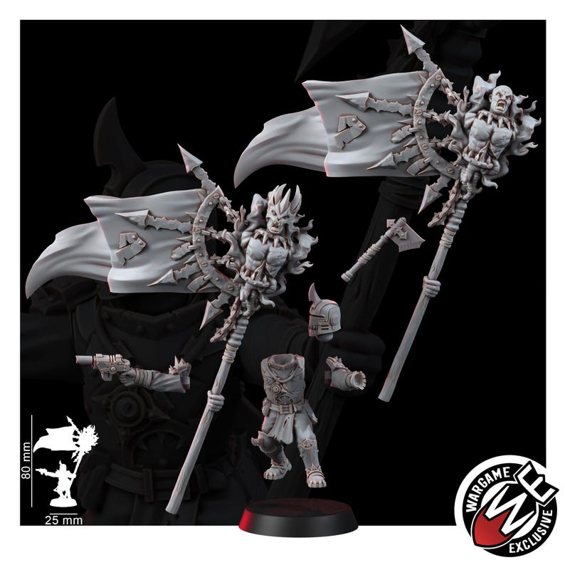 Commandogroep Chaos Renegades of Pain | 16k Resin Miniatures | 28 mm 32 mm Tafelblad Wargaming | Ongeverfd afbeelding 5