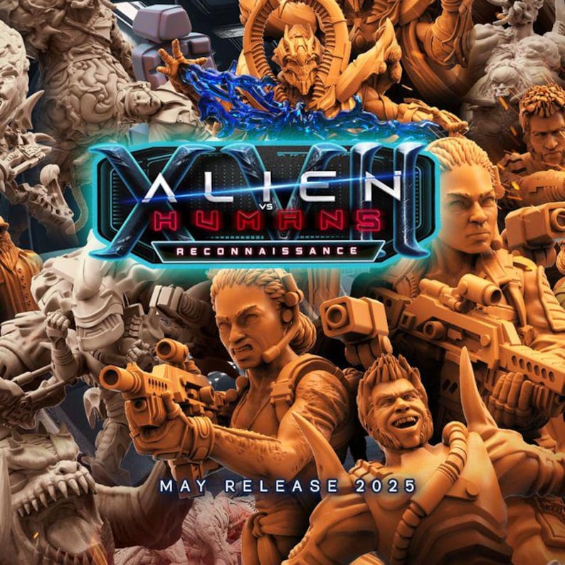 May 2025 Cyberpunk, Alien Vs Humans STL Collection - Sci-fi 3D ...