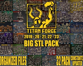Titan Forge Big STL Releases Pack Miniatures Pack | Tabletop Miniatures | RPG Miniatures | DnD Miniatures Pack |stl | 3D Print File STL File