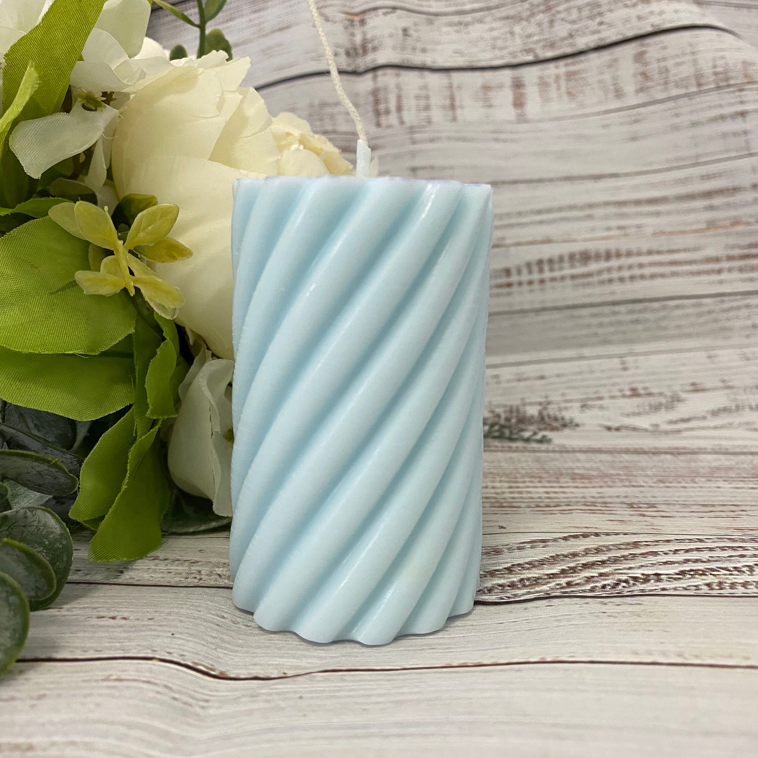 Spiral Shape Pillar Candle Choose Your Color and Scent Etsy UK