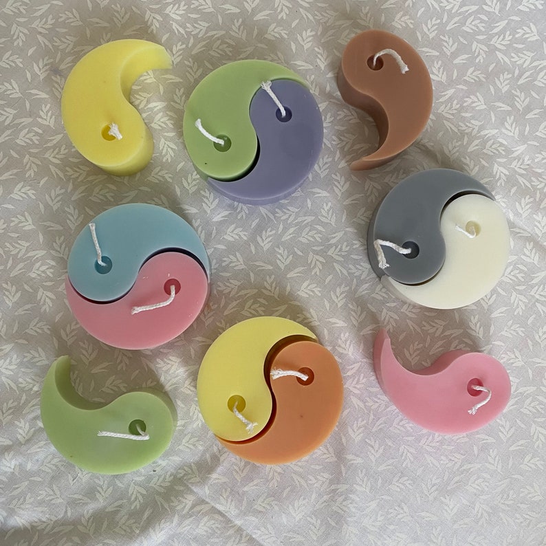 Yin Yang Candles Decorative Colorful Candles Unscented Etsy