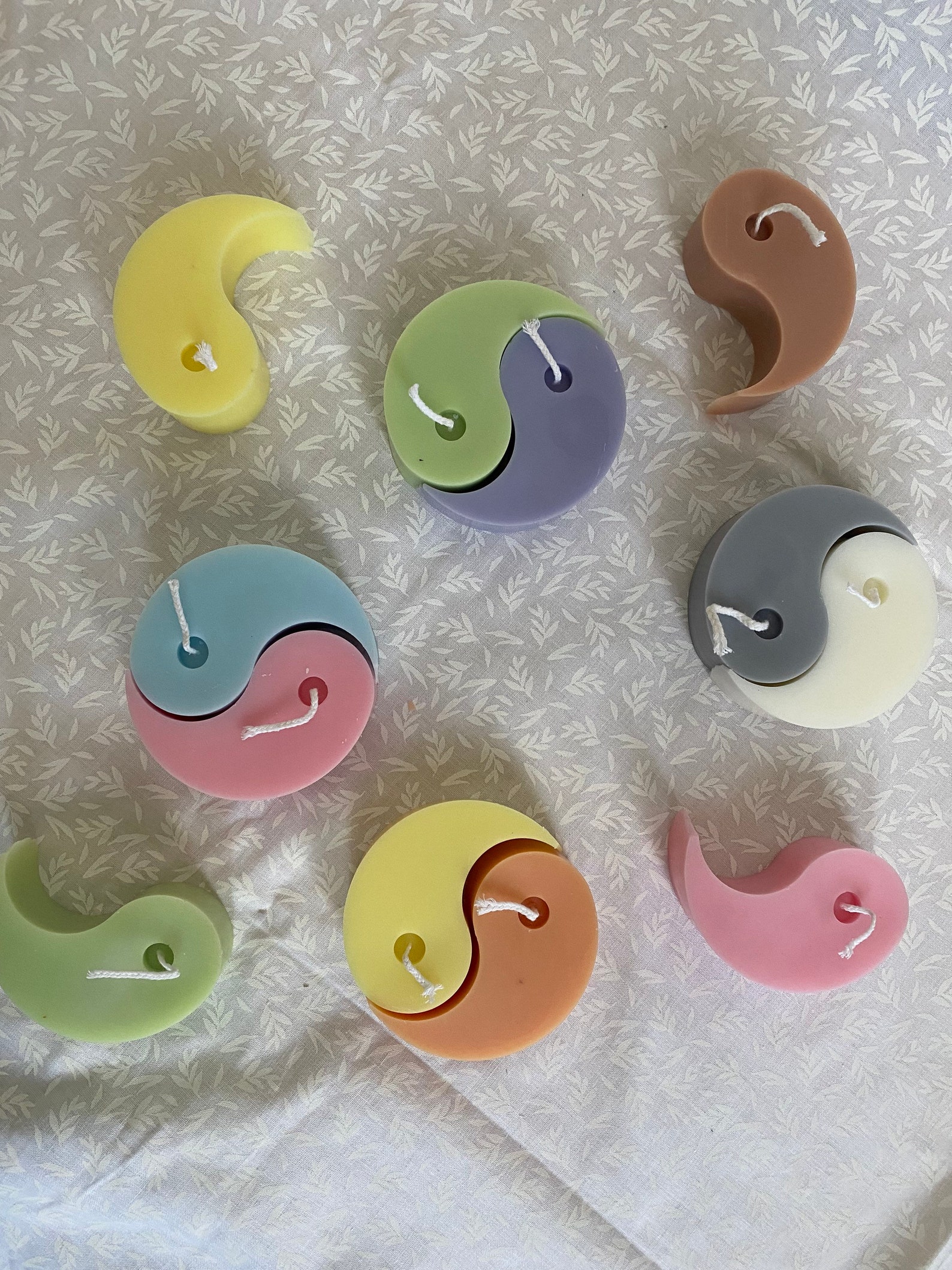 Yin Yang Candles Decorative Colorful Candles Unscented Etsy