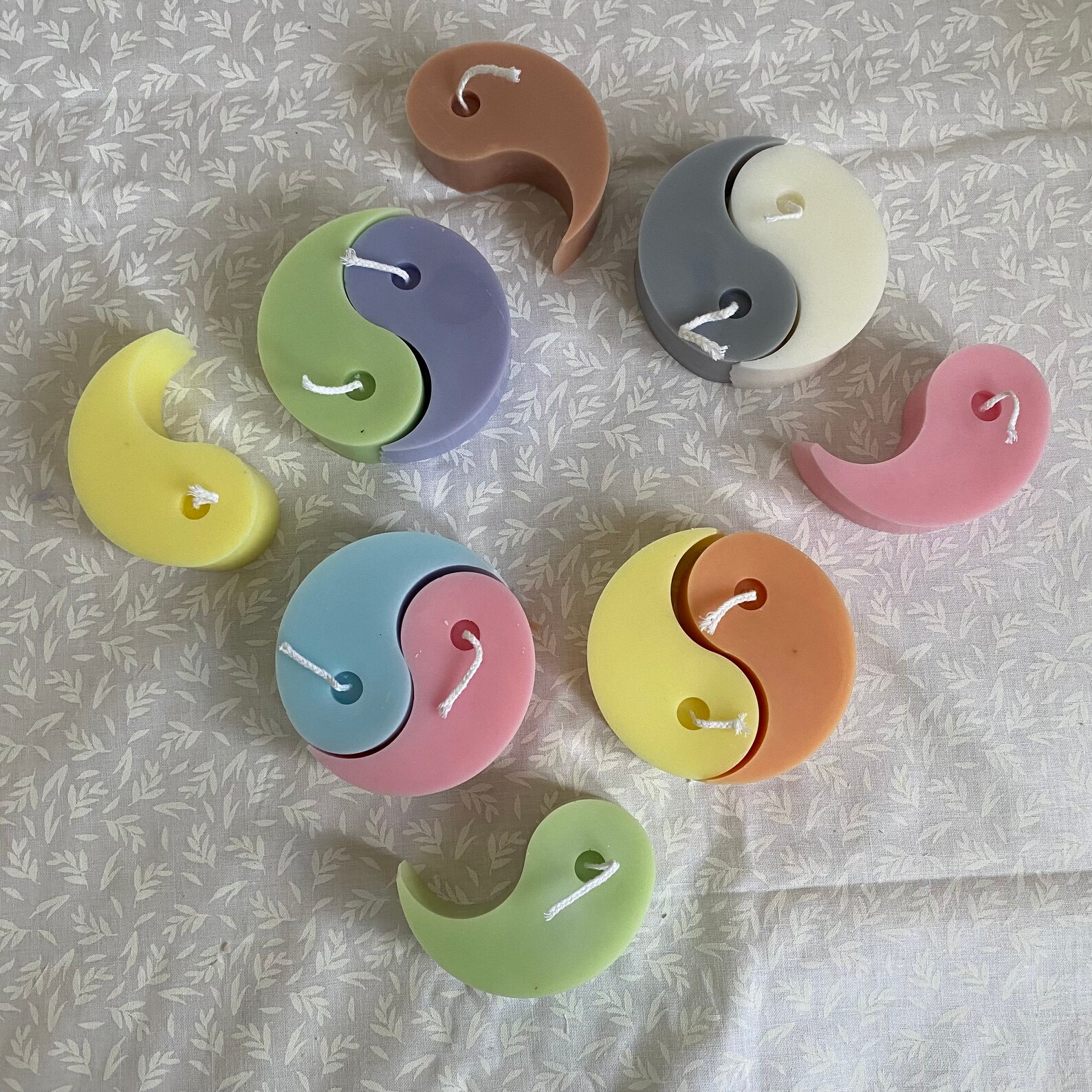 Yin Yang Candles Decorative Colorful Candles Unscented Etsy