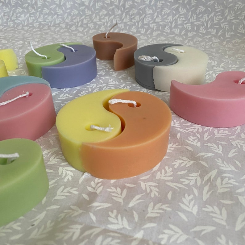 Yin Yang Candles Decorative Colorful Candles Unscented Etsy