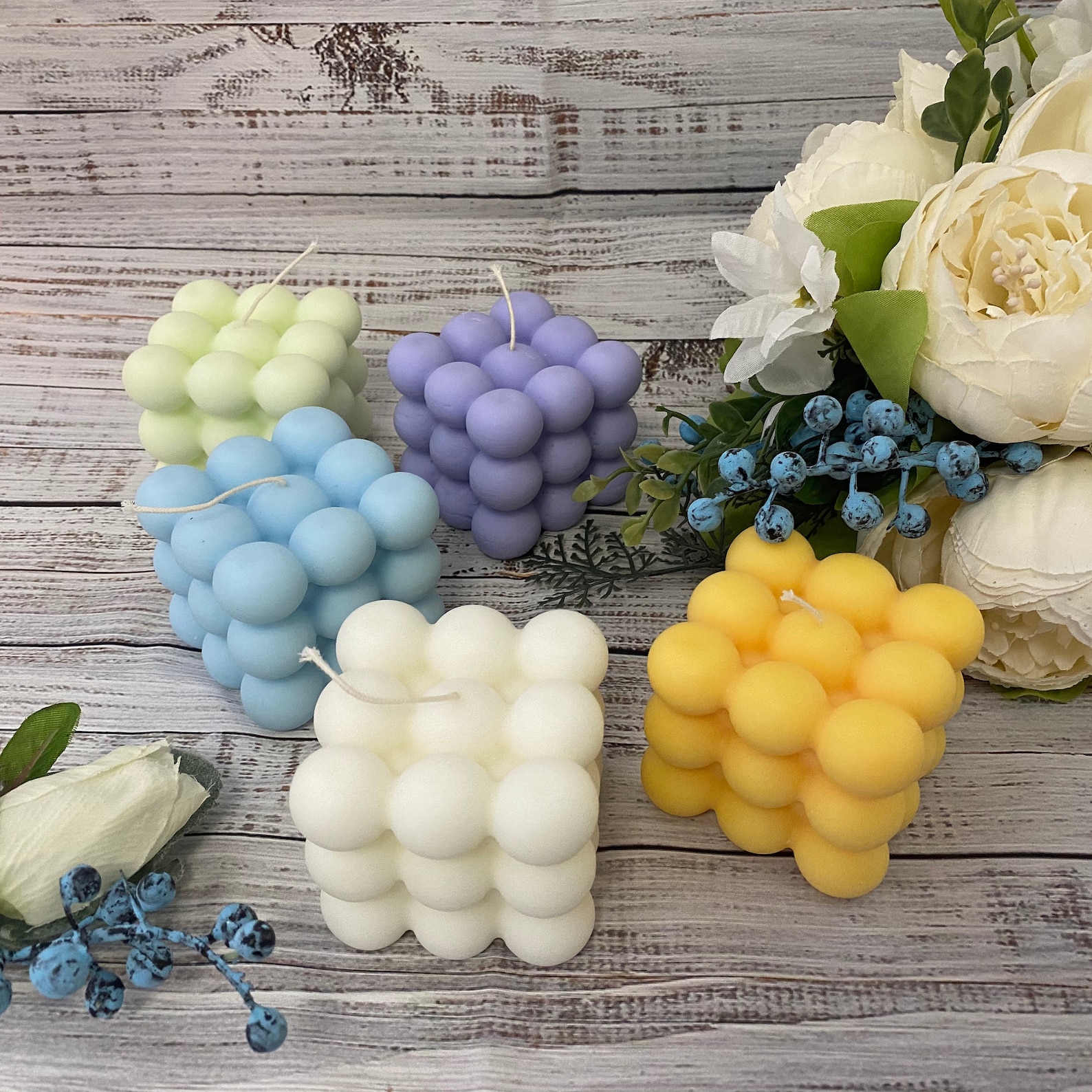 Bubble Cube Candles Choose your color and scent Etsy