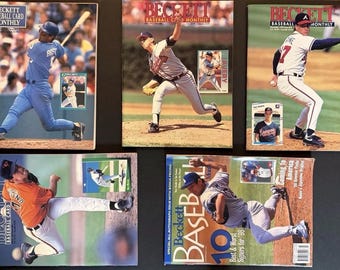 Vintage 90s Baseball Legends Magazine Collection | Griffey Jr Bo Jackson Nolan Ryan Covers | Sports Wall Art Decor | Beckett Display Lot 25