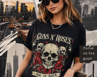 Guns N’ Roses shirt | Vintage Tattoo Art, Rock Sublimation Design, concert shirt 2026