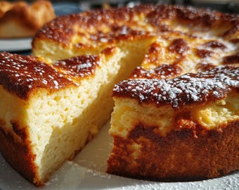 Ricetta della torta di formaggio tedesca Käsekuchen | Autentico dessert tedesco | Cheesecake cremosa al quark | Ricetta facile in PDF