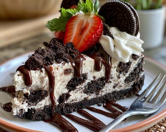 No Bake Oreo Cheesecake Recipe | Easy Creamy Cookies and Cream Dessert | Printable Recipe PDF
