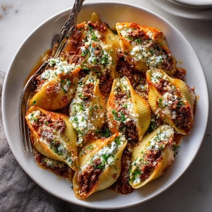 Stuffed Shells with Beef and Ricotta Recipe | Cheesy Baked Pasta | Italian Comfort Food Dinner | Printable Recipe PDF