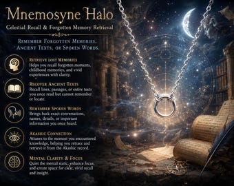 Mnemosyne Halo Necklace – Celestial Recall & Memory Retrieval Pendant