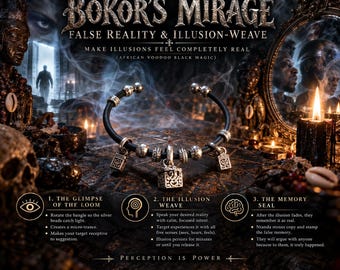 Bokor's Mirage Illusion-Weave Bangle – African Voodoo Black Magic Leather Bracelet