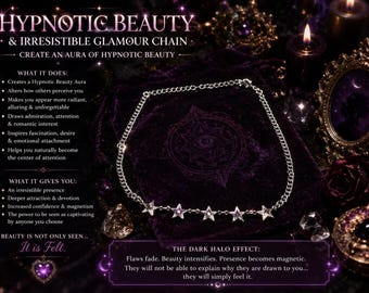 Dark Halo Necklace – Silver Chain with Star Charms, Hypnotic Beauty Aura