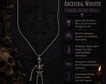 The Bone Conduit — Necromantic Communion & Ancestral Whisper Pendant | Speak to the Dead
