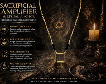 Dark Magic Ritual Necklace | Strengthen Magic through Sacrifice | Occult Talisman & RituL Amplifier | The Obsidian Gate