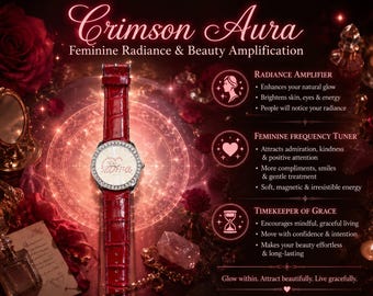 The Crimson Aura — Feminine Radiance & Beauty Amplification Timepiece