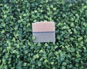 Jabón en barra con aceite esencial de hierba limón y menta verde, jabón de manos artesanal totalmente natural, jabón corporal refrescante de carbón activado de producción limitada.