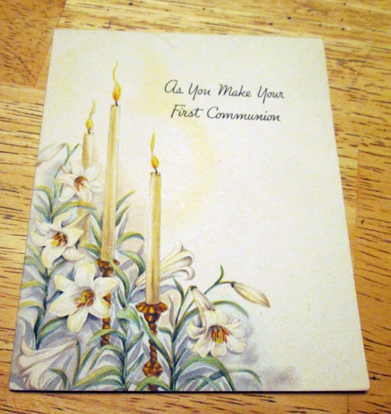 Vintage De Premiere Communion Carte De Voeux Par Hallmark Etsy France