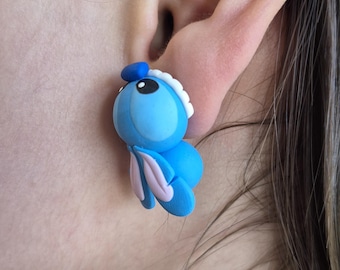 Stitch Earrings | Polymer clay Studs | Kawaii Handmade Jewelry