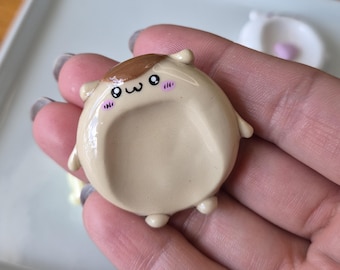 Handmade Kurimanju Worry Stone – Kawaii Polymer Clay Fidget Toy, Anime Dessert Character, Anxiety Relief