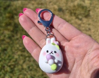 Bag Charm Handmade Polymer Clay Bunny Dango | Kawaii Bag Backpack Accessory