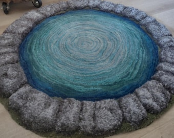 Wolwoud Wensput GROOT - Decoratief wollen vloerkleed, functioneel kunstobject