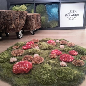 Patch de mousse de champignon, tapis d'art inspiré de la nature