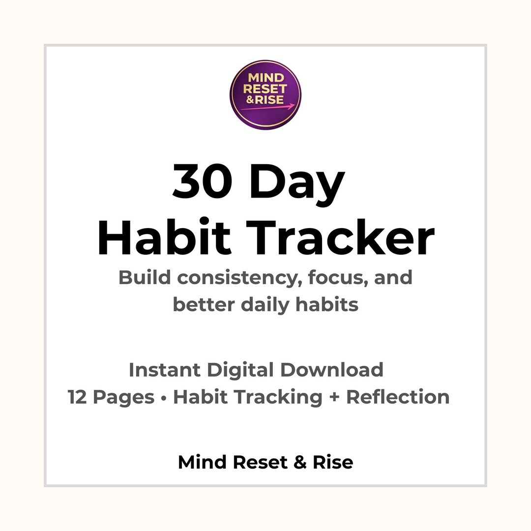 30 Day Habit Tracker Printable PDF | Daily Habit Tracker | Weekly ...