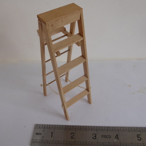 Tall Step Ladder With Tool Rest for 1:12th Dolls House 