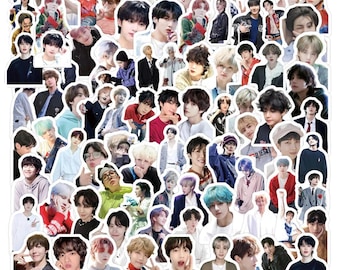 Paquete de 100 pegatinas OT7, pegatinas de fans de 7 miembros, calcomanías estéticas estilo Kpop, pegatinas impermeables de PVC para diario, álbum de recortes, portátil y botella.