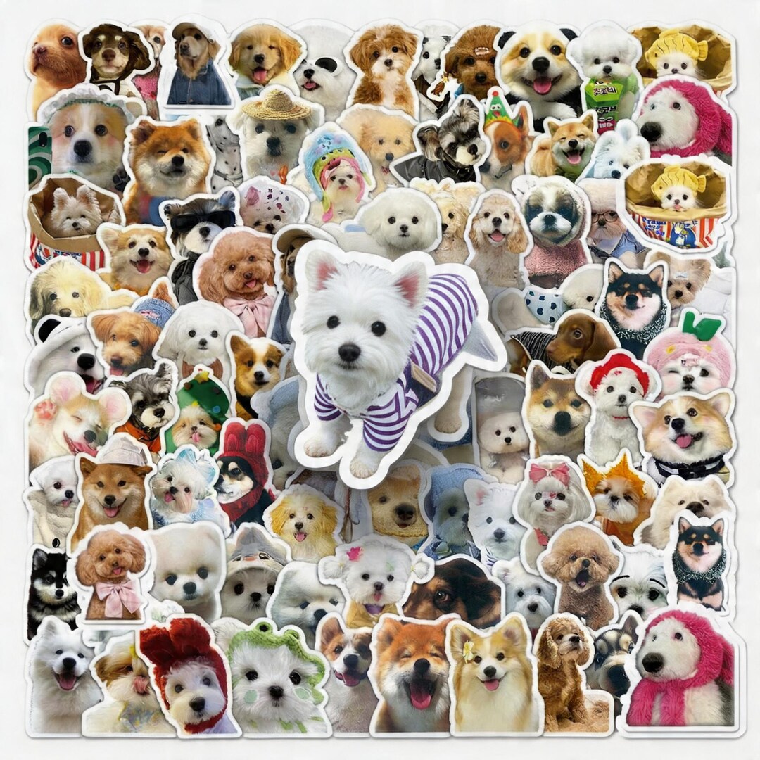 100PCS Cute Dog Stickers Pack, Aesthetic Puppy Vinyl Stickers ...