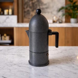Alessi La Cupola Espressokanne für 3 Tassen, Aldo Rossi Vintage Moka-Kanne, italienisches Design, Aluminium, Sammlerstück, Küchenikone