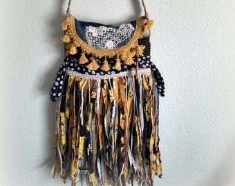 Fringe Purse, Fringe Handbag, Gypsy, Shabby Chic, Vintage, Festival