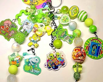 Green born in the 80's Bag charm