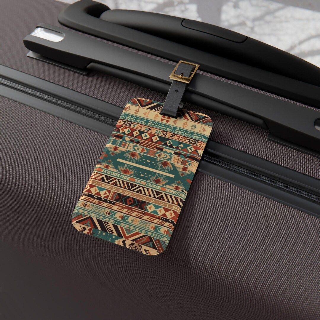 Aztec Stone Grid Luggage Tag, Ideal Gift for Travelers, Unique Bag Tag ...