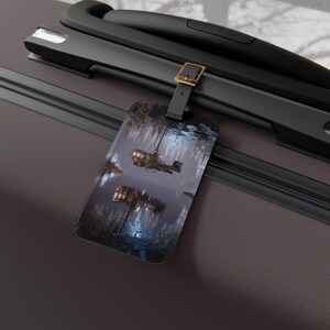 Mining Rig Hover Luggage Tag, Ideal Gift for Travelers, Unique Bag Tag, Airport Accessory, Vacation Essentials, Christmas Gift