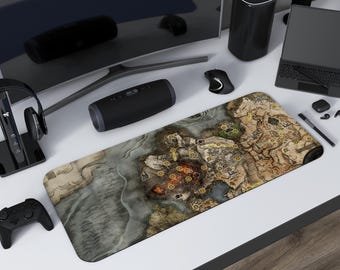 Elden Ring Map Mouse Pad - Detailed Lands Between Gaming Mat, Grace Site Explorer Desk Mat, Soulslike Gamer Gift