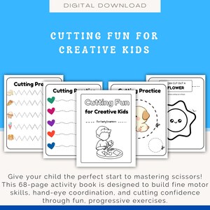 Scissor Skills Workbook – 68 Pages Cutting Practice for Kids, Cutting Fun for Creative Kids